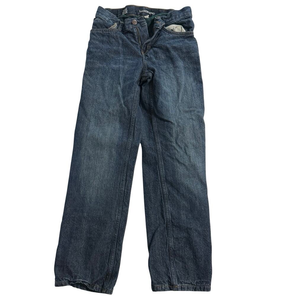 Boys Lands End Iron Knee Flannel Lined Jeans Size 12